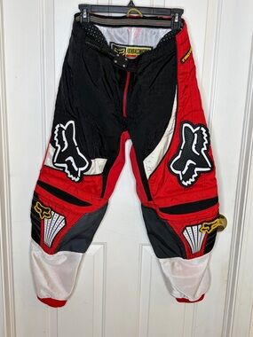 Fox Racing Motocross Pants Mens 32 Red Black MX Dirt Bike ATV Riding Gear